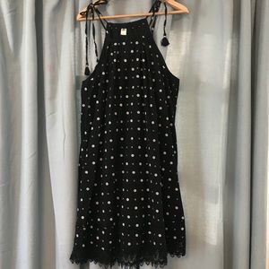 Black and White Tie String Swing Dress